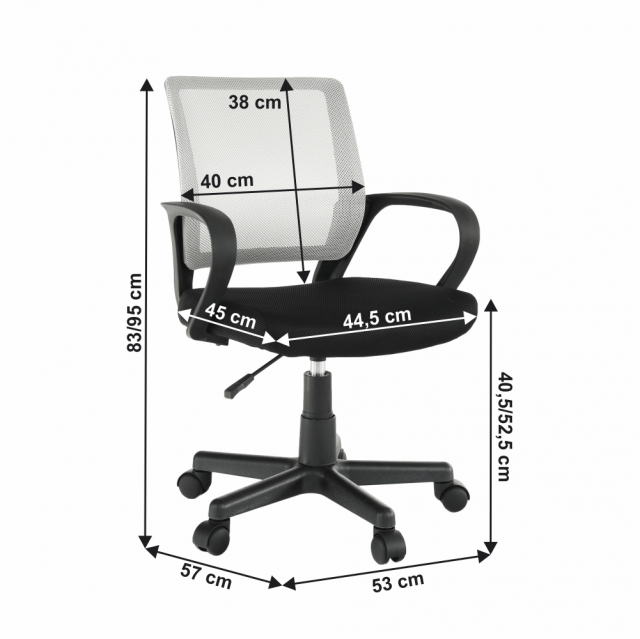 ADRA kancelrska stolika siv